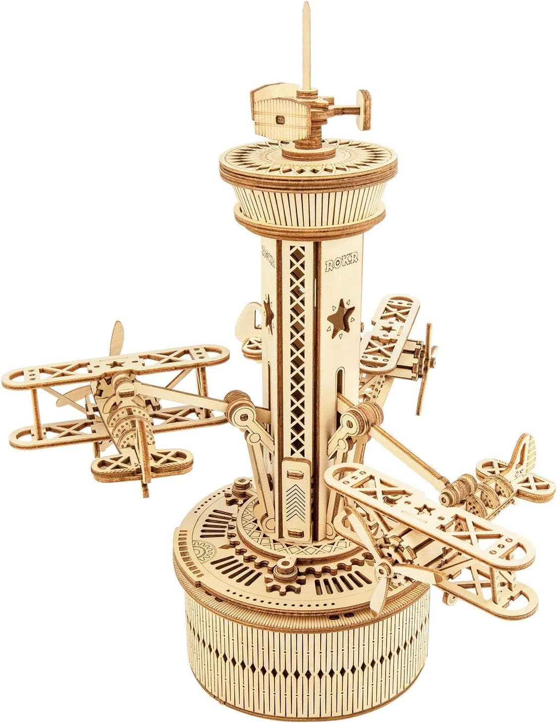 ROKR 3D Wooden Puzzle for Adults Airplane Tower Music Box Gifts