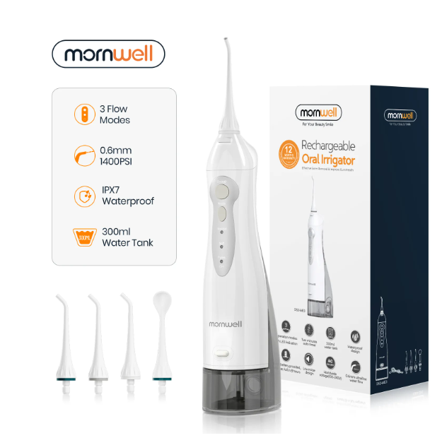 Oral Irrigator USB Rechargeable Water Flosser Portable Dental Water Jet 300ML Water Tank Waterproof Teeth Cleaner