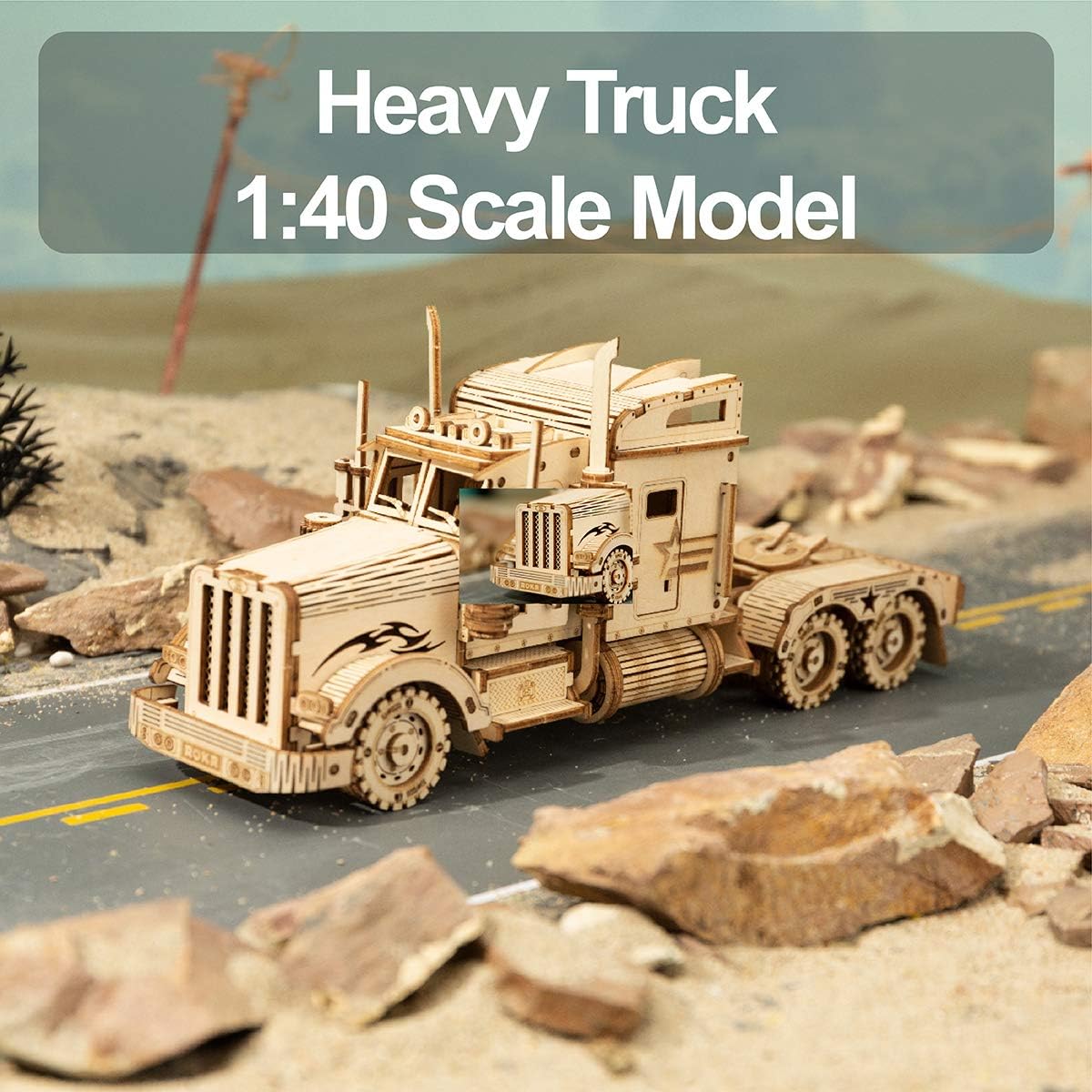 ROKR 3D Wooden Puzzle for Adults Vehicle Building Kits-Unique Gift for Kids