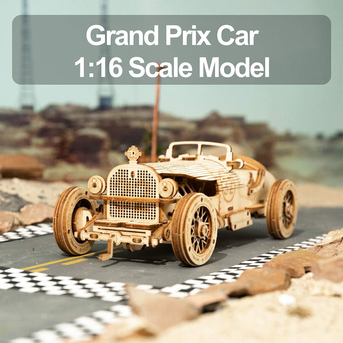 ROKR 3D Wooden Puzzle for Adults-Mechanical Car Model Kit-Unique Gift for Kids