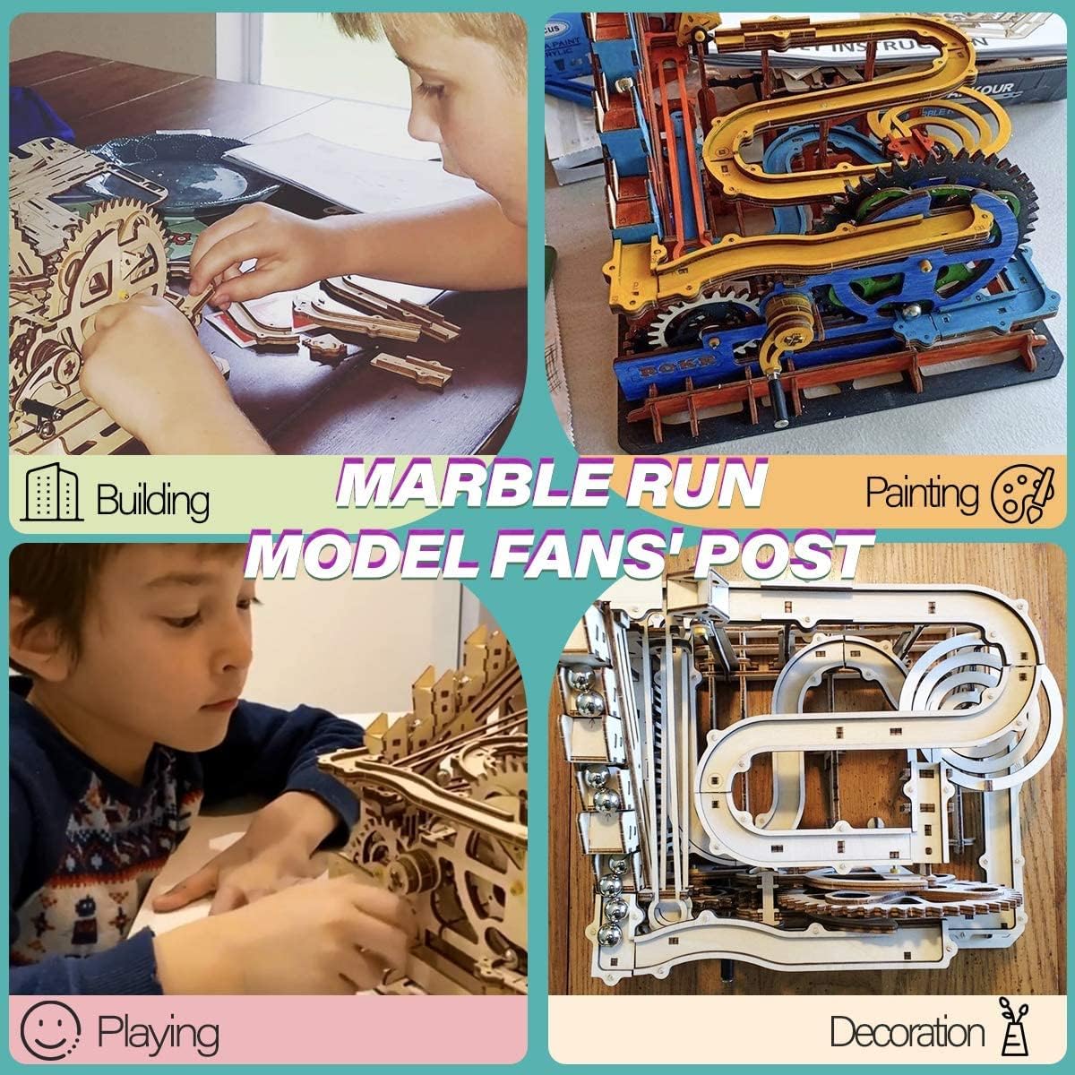 ROKR 3D Wooden Marble Run Puzzles for Adults Kids STEM Projects