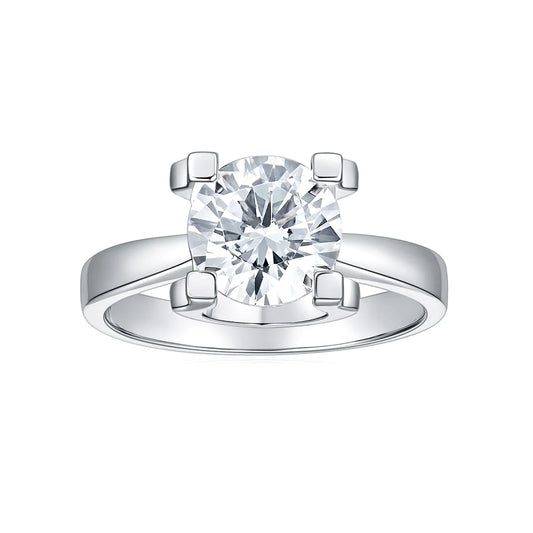 14k White Gold 4-Prong Simulated 1.0 CT Moissanite Promise Ring