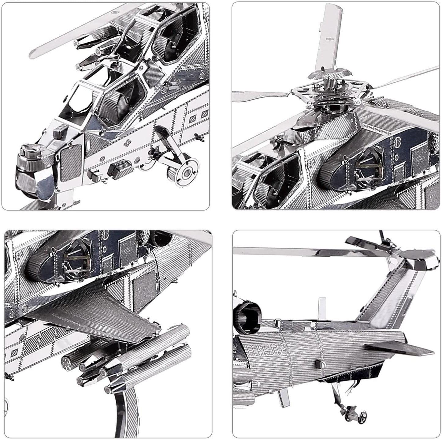 Piececool Metal Earth 10 Helicopter Airplane Models, 122 Pcs