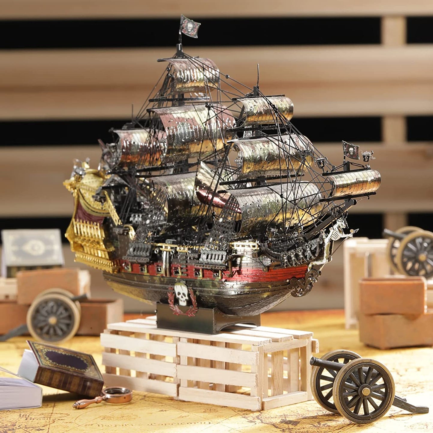 Piececool 3D Metal Puzzles for Adults Metal Earth Queen Anne's Revenge Pirate Ship Model