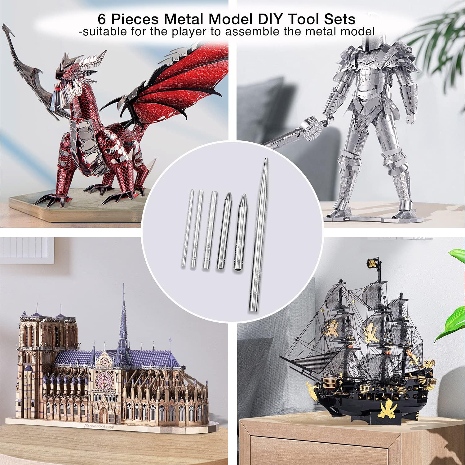 Metal Earth Tools Set 6 Pieces Assist for 3d Model Building Kits – Piececool