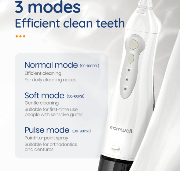 Oral Irrigator USB Rechargeable Water Flosser Portable Dental Water Jet 300ML Water Tank Waterproof 4 Model Teeth Cleaner