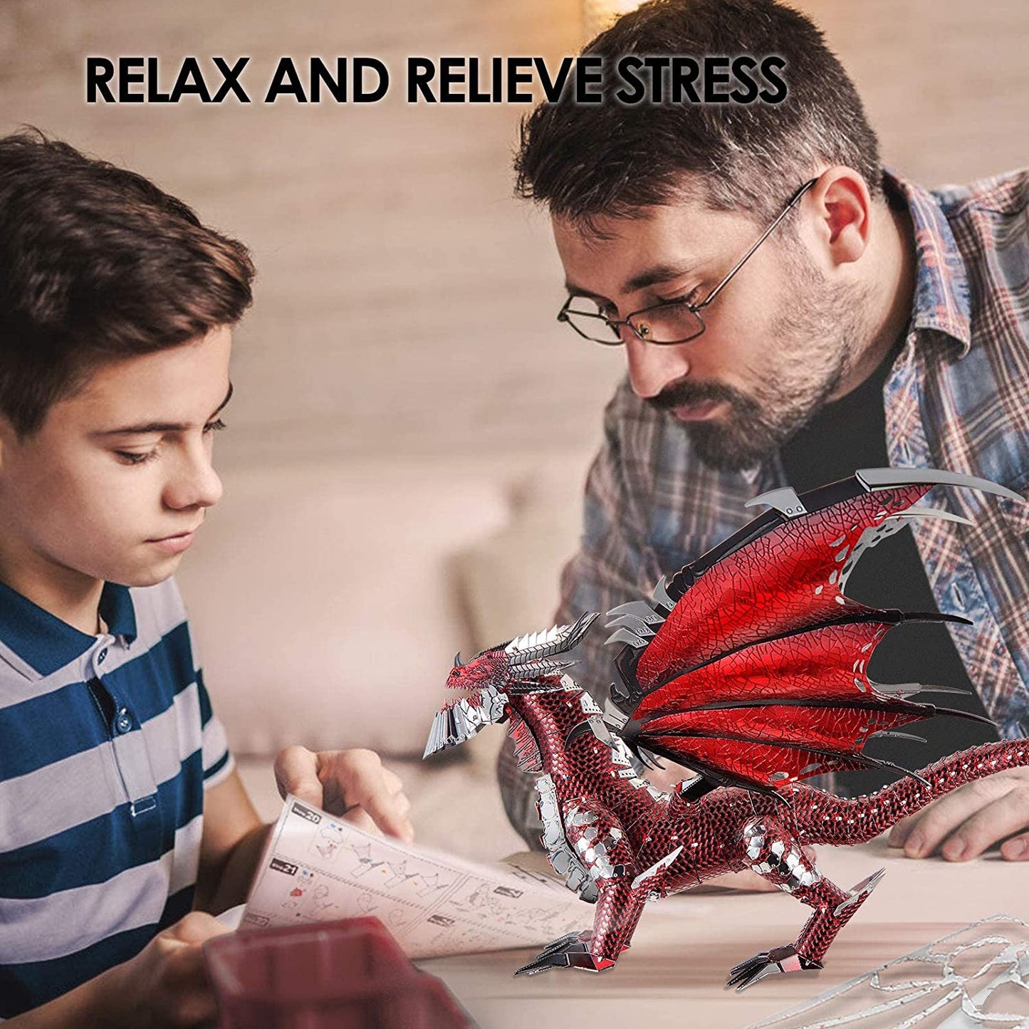 Piececool 3D Metal Model Kits for Teens-Black Dragon King