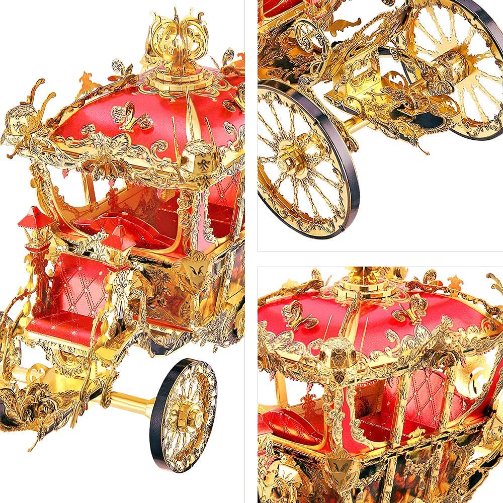 Piececool Princess Carriage Model Kits DIY Brain Teaser Puzzles 3D Metal Model Building Kits