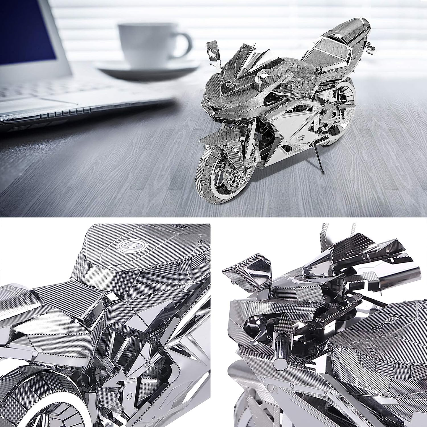 Piececool 3D Metal Puzzles for Adults, DIY 3D Motorcycle Model Kits, Great Birthday Gifts, 72 Pcs