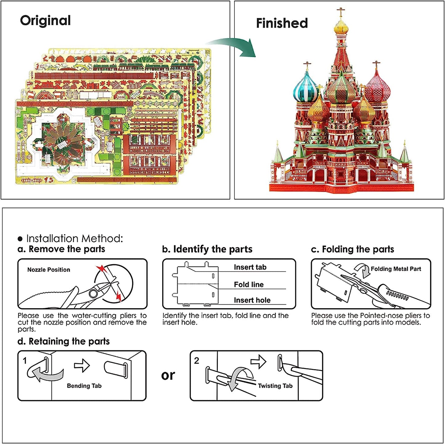 Piececool Saint Basil’s Cathedral Metal Building Kit for Adults 711 pcs