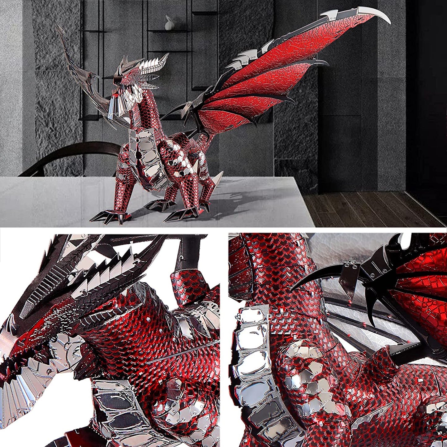 Piececool 3D Metal Model Kits for Teens-Black Dragon King