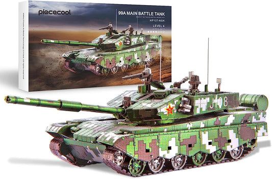 Piececool Metal Earth 99A Main Battle Tank Military Model kit, 233Pcs