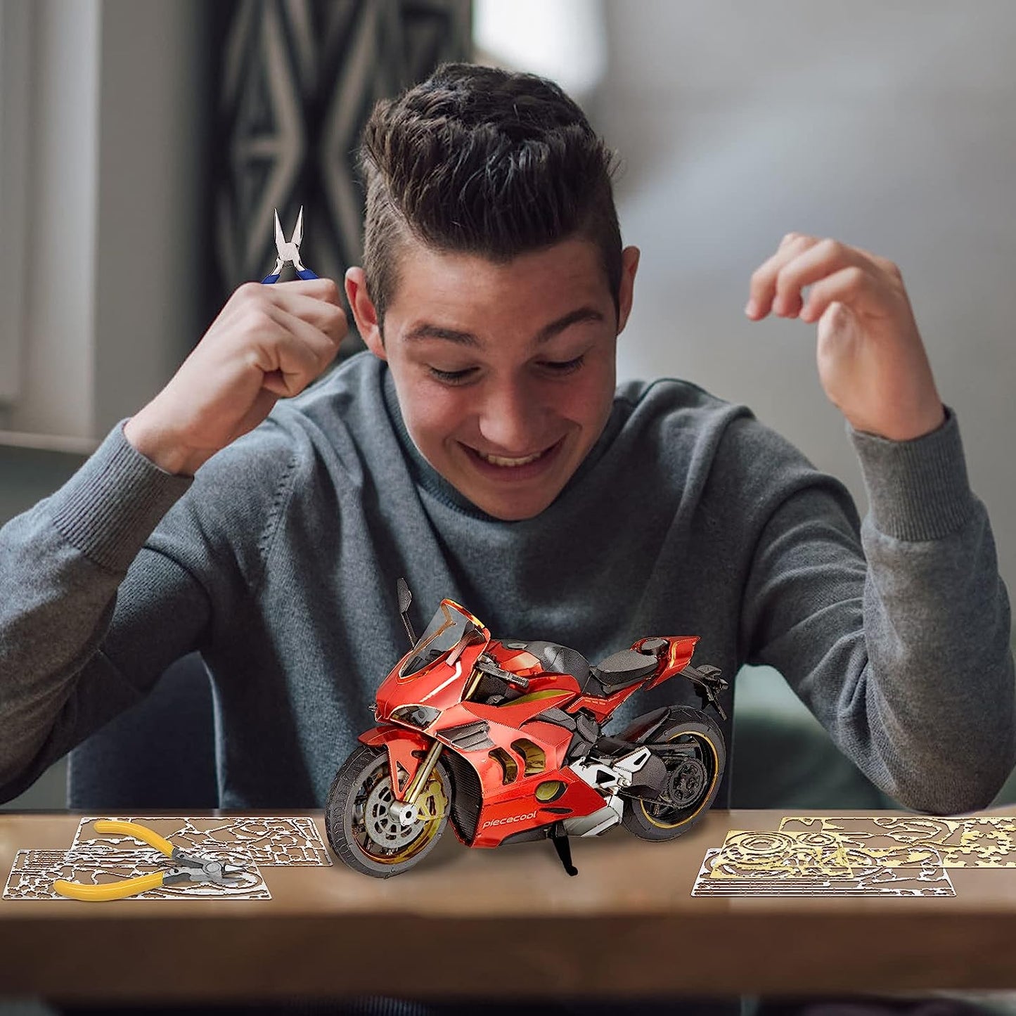 Piececool Motorcycle Model Car Kits to Build for Adults, Best Birthday Gifts