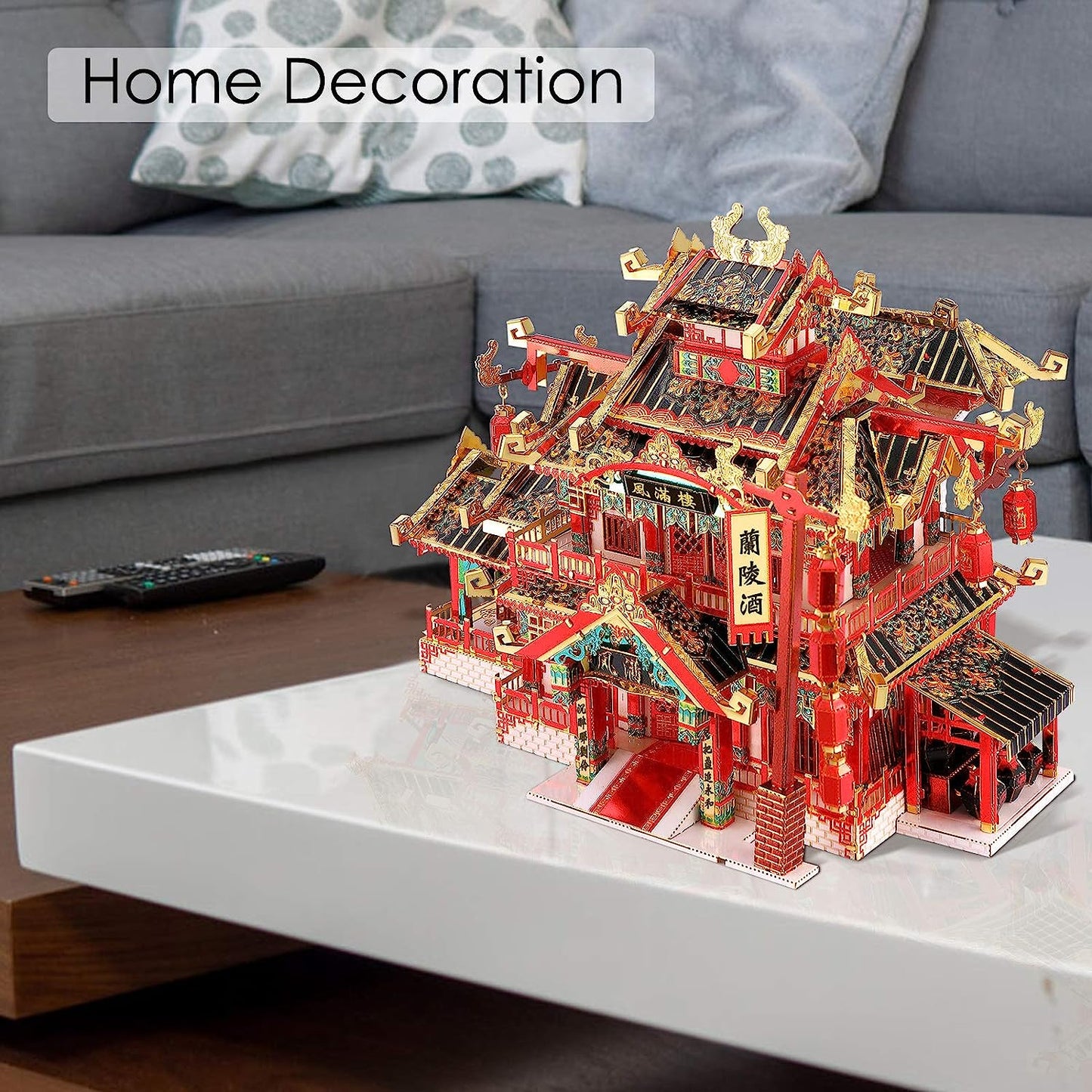 Piececool Chinese Ancient Reataurant 3D Metal Puzzle, 215 Pcs