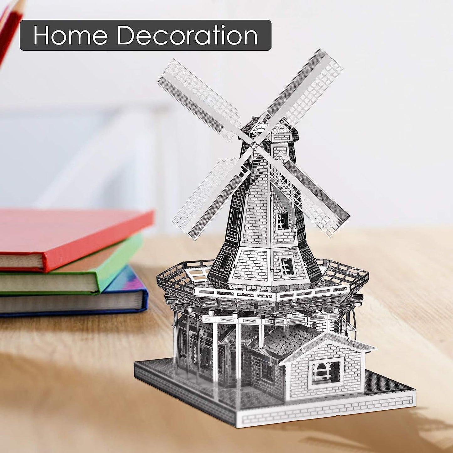 Piececool DIY Dutch Windmill 3D Metal Puzzle Building Blocks Kits for Teens Men Hobbies Toys Great Gifts-89 Pcs