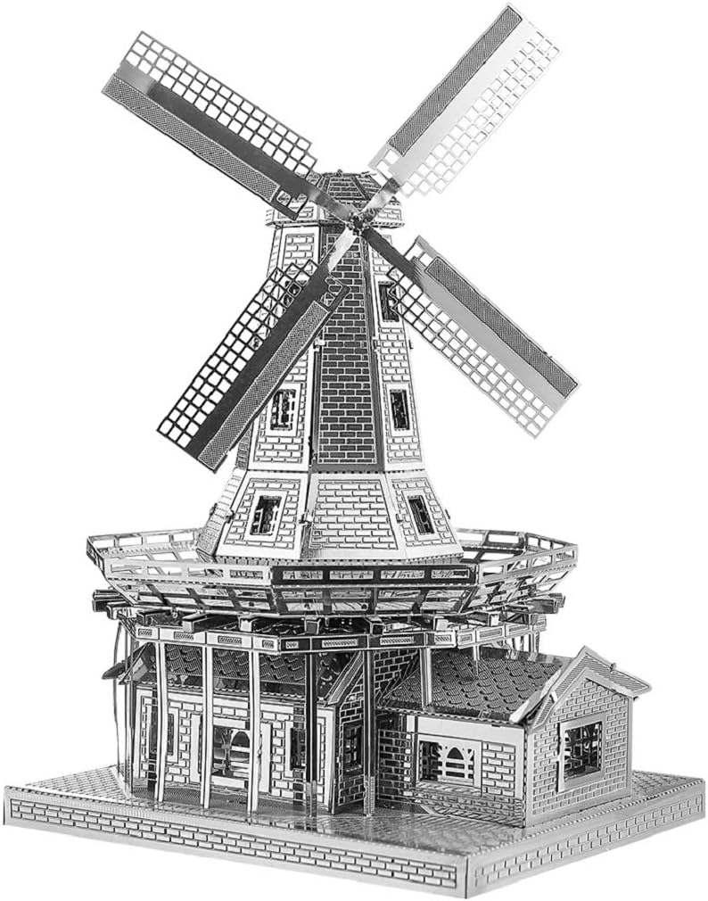 Piececool DIY Dutch Windmill 3D Metal Puzzle Building Blocks Kits for Teens Men Hobbies Toys Great Gifts-89 Pcs