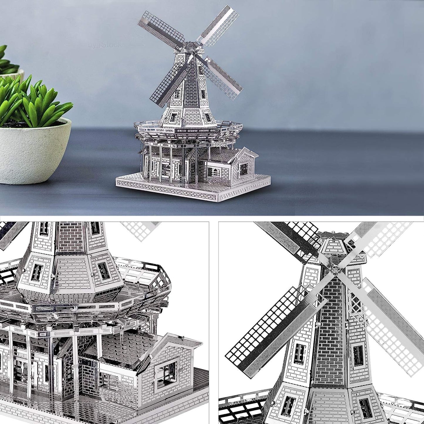 Piececool DIY Dutch Windmill 3D Metal Puzzle Building Blocks Kits for Teens Men Hobbies Toys Great Gifts-89 Pcs