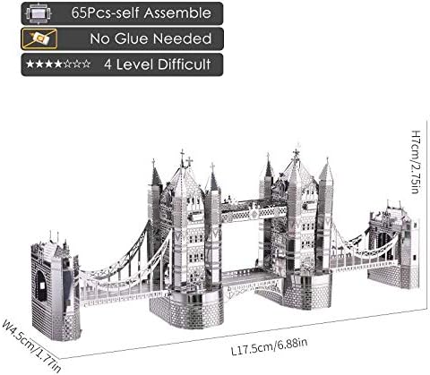 Piececool London Tower Bridge Metal Models Kit, 65pcs