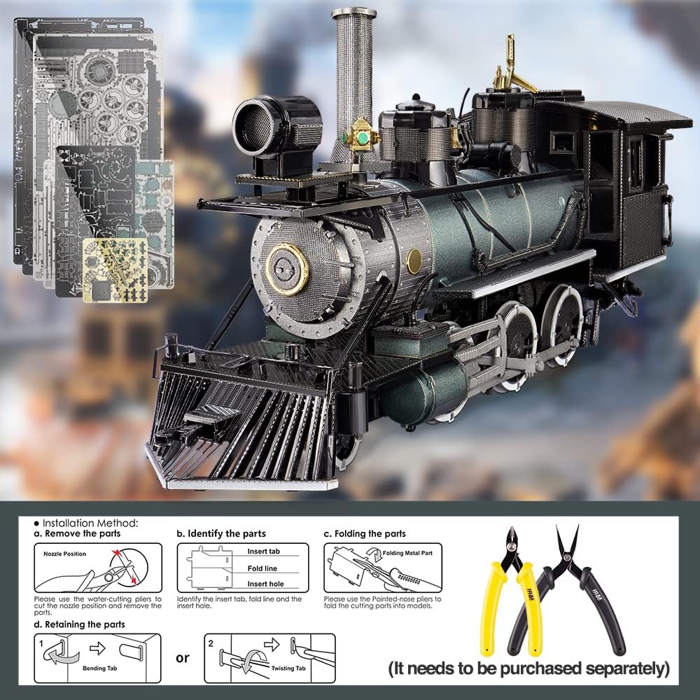 Piececool Mogul Steam Engine Steamer 3D Metal Model Building Kits