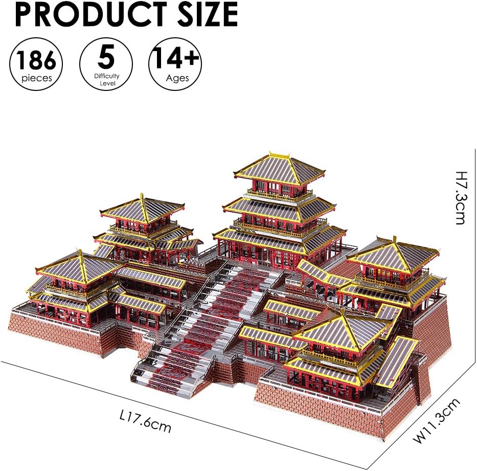 Piececool Epang Palace, Chinese Traditional Architecture Building Puzzles,186 Pcs