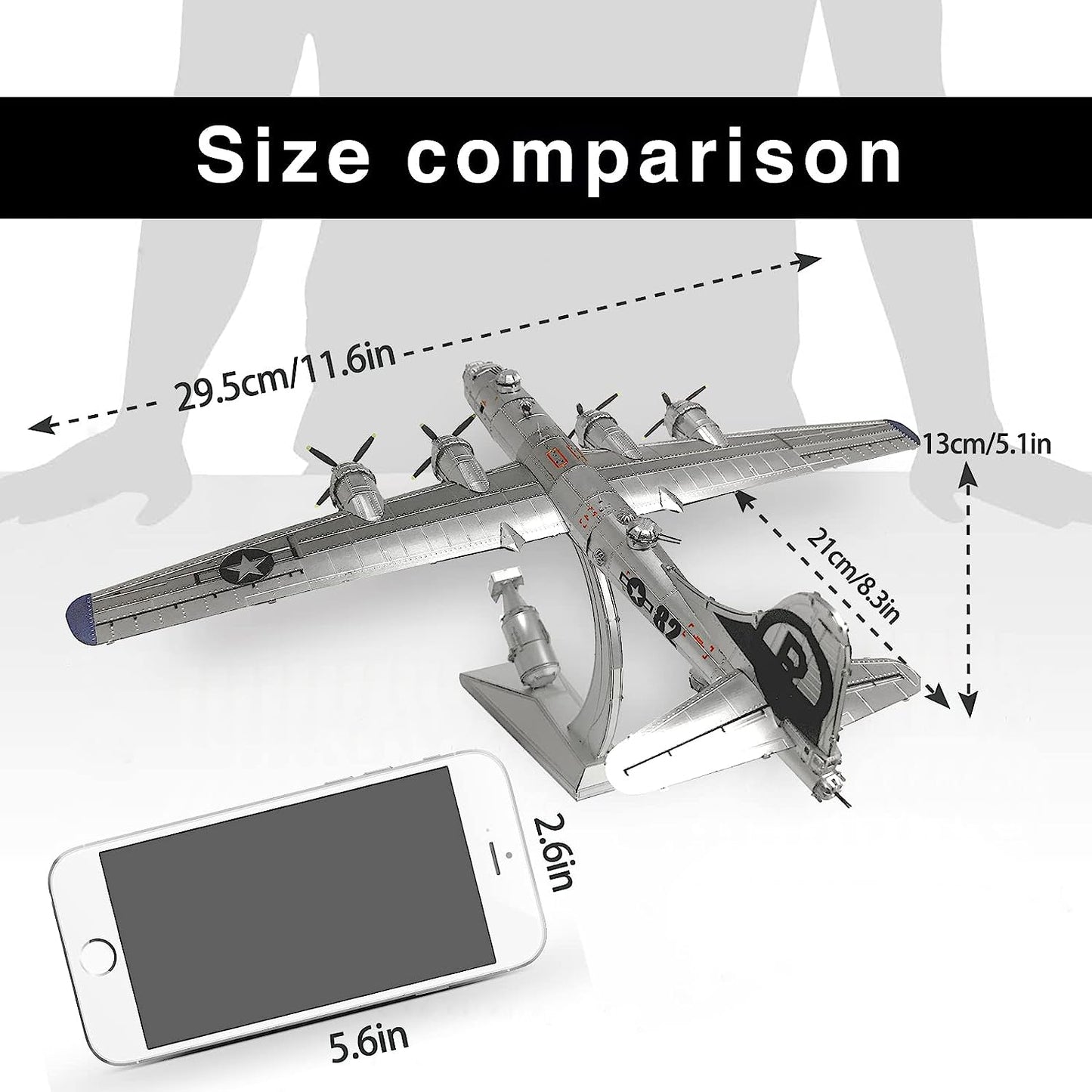 Piececool B-29 Bomber Superfortress American Military Airplane Model