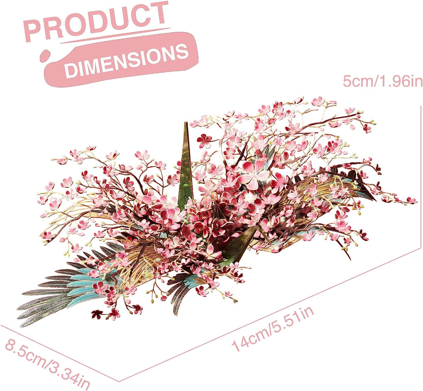 Piececool Peach Blossom Wish Cranes Model Building Kits, 65Pcs