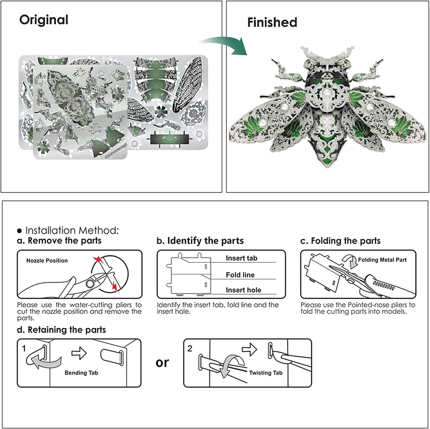 Piececool Cicada 3D Model Building Kits Insect Themed Animal