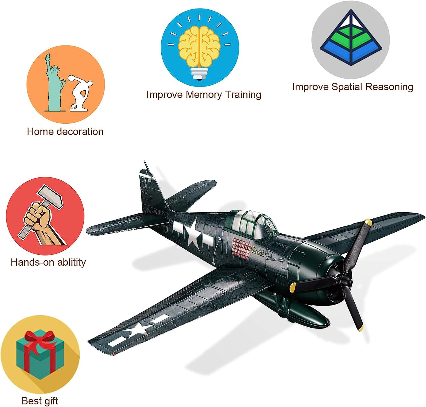 Piececool F6F Frighter Airplane Military Model Building Kits