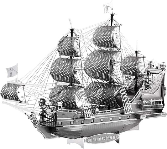 Piececool Metal Earth Queen Anne's Revenge Ship Models Christmas Gifts -63Pcs
