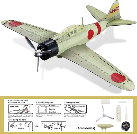 Piececool Metal Earth Zero Fighter Military Airplane Model Building Kits