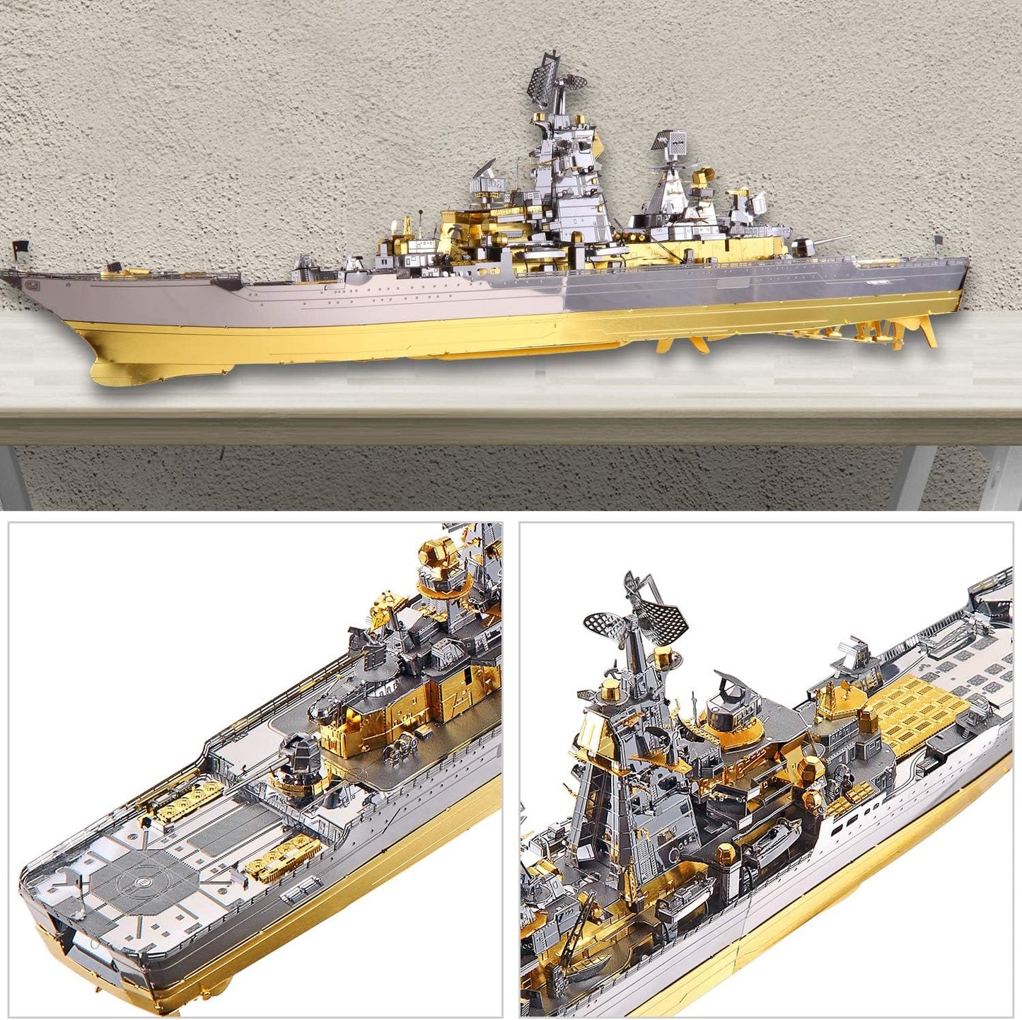 Piececool Russian Battlecruiser Pyotr Velikiy Battleship Model Kit, 270pc