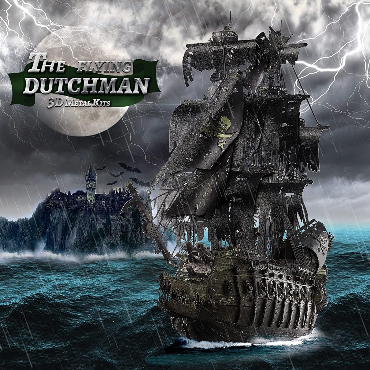 Piececool Metal Earth Flying Dutchman Model Ship Silver