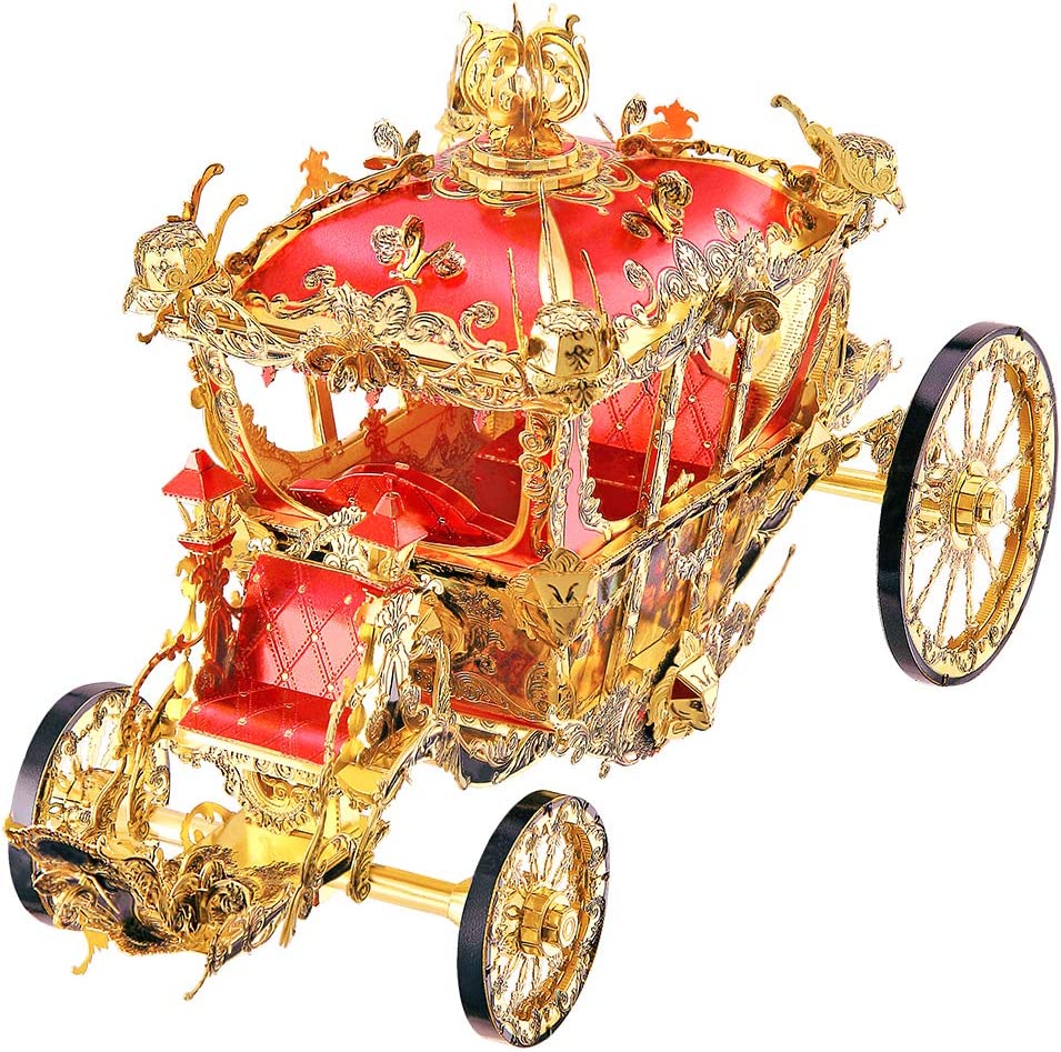 Piececool Princess Carriage Model Kits DIY Brain Teaser Puzzles 3D Metal Model Building Kits