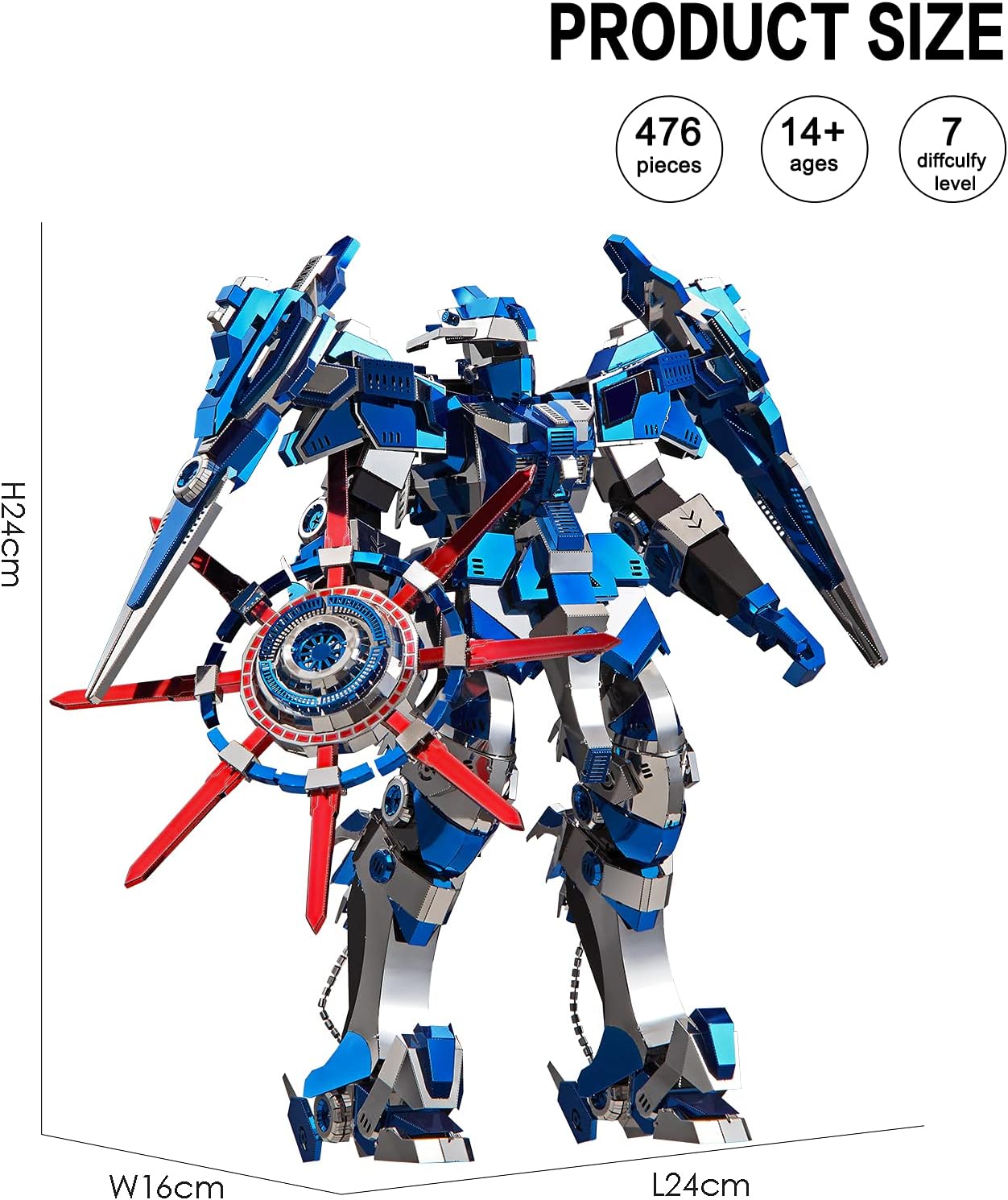 Piececool Mecha Model Kits, Magnetic Blue Armor Figure Model