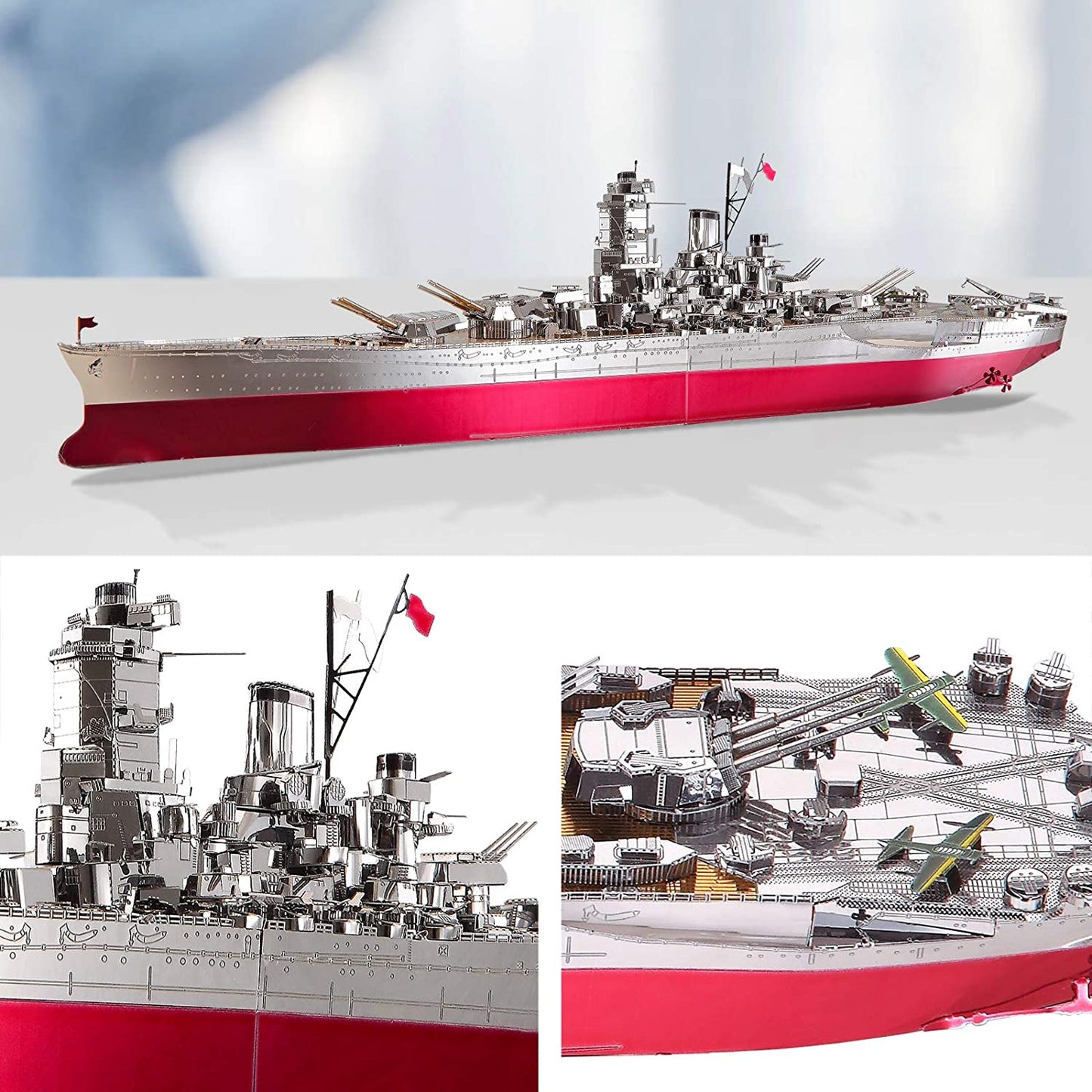 Piececool Yamato Battleship Metal Model Building Kit for Adults 245 Pcs