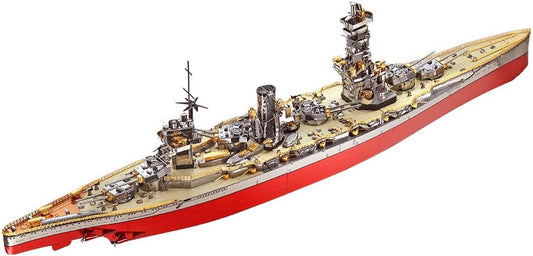 Piececool Metal Earth Fuso Battleship Military 3D Metal Models Building Kits, 350Pcs