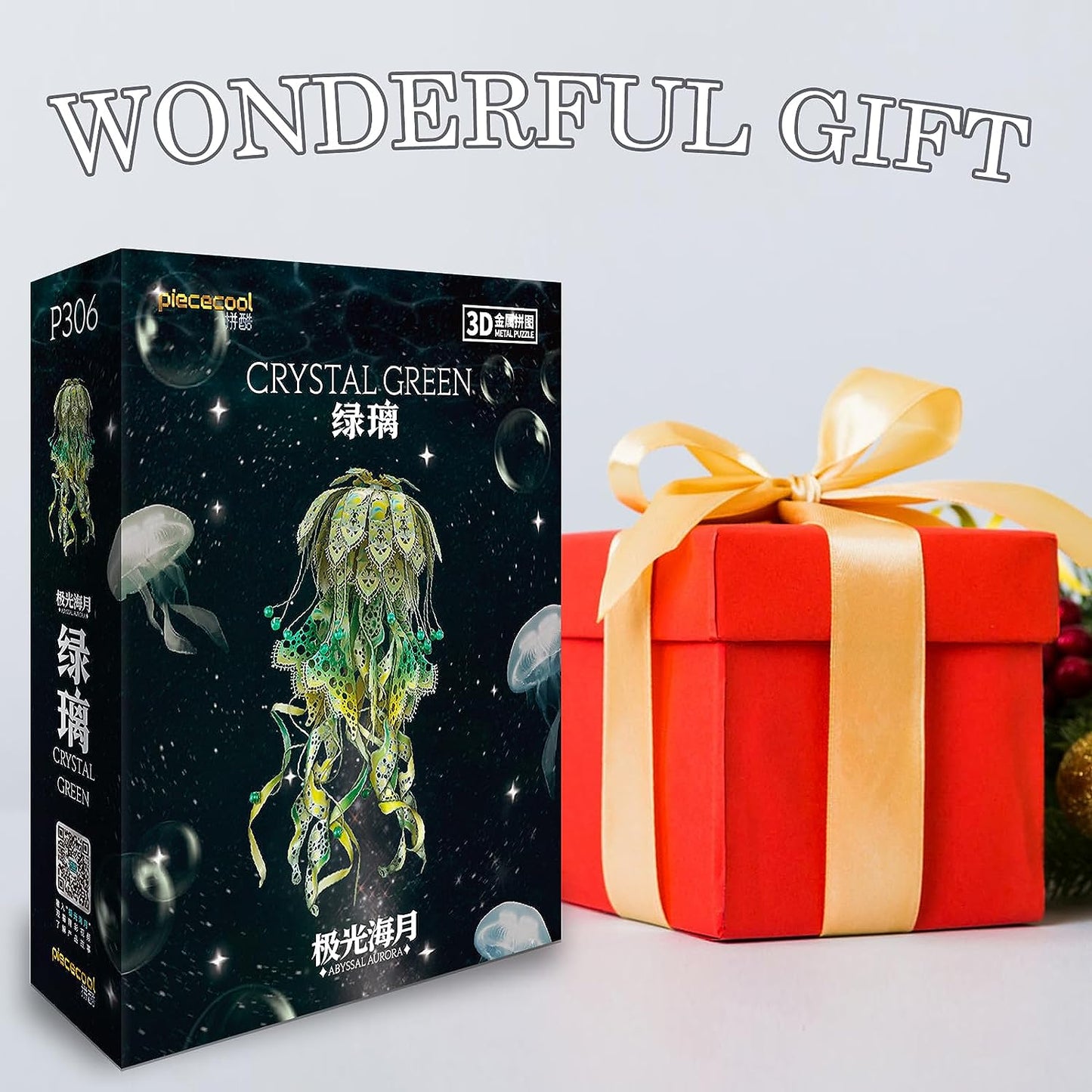 Piececool 3D Metal Puzzles for Adults - Marine Organism Jellyfish Night Light