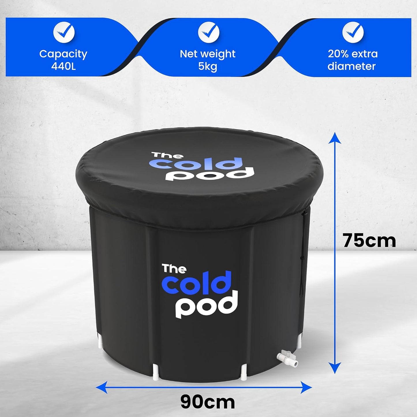 The Cold Pod La bañera de hielo Cold Pod para deportistas XL 116 galones