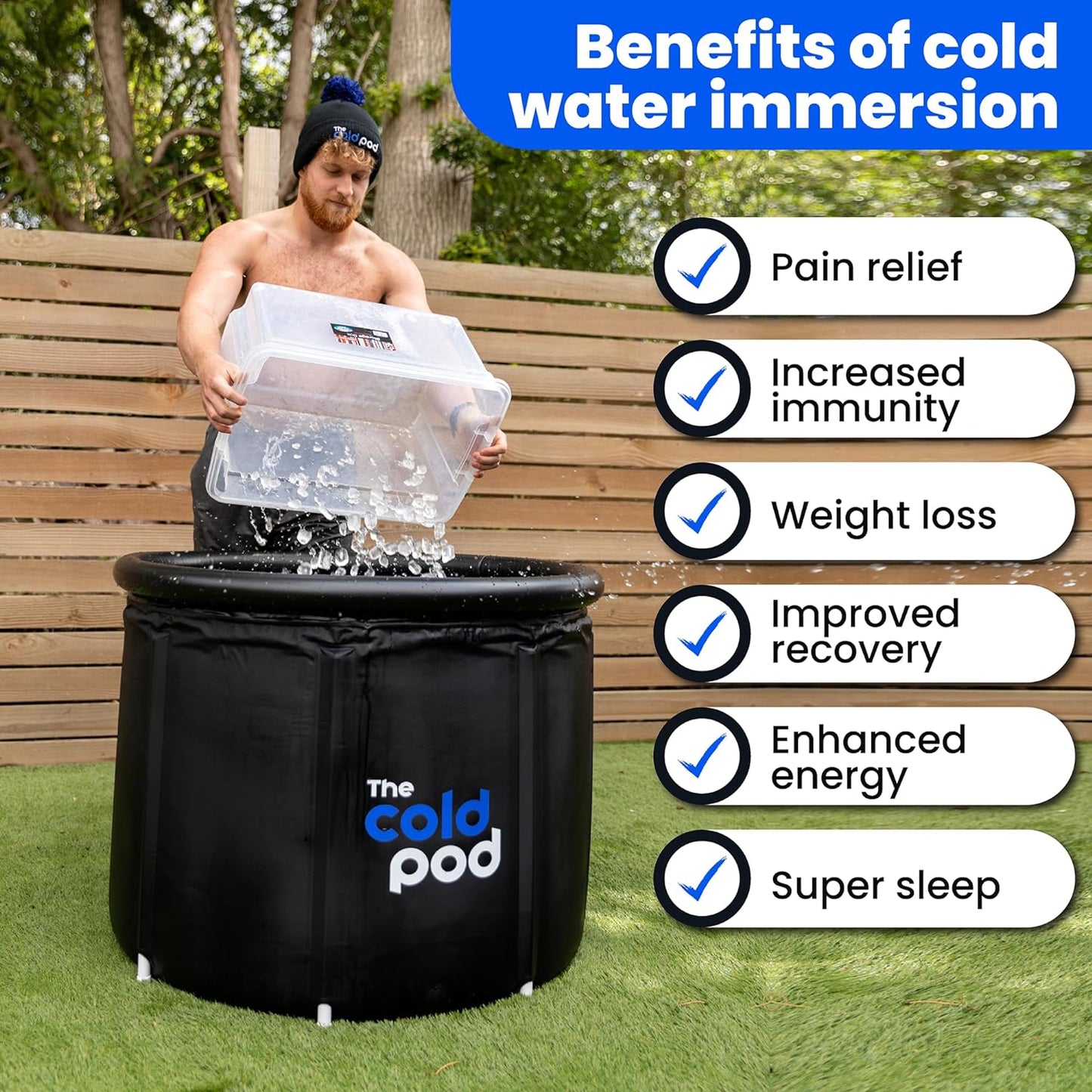 The Cold Pod La bañera de hielo Cold Pod para deportistas XL 116 galones