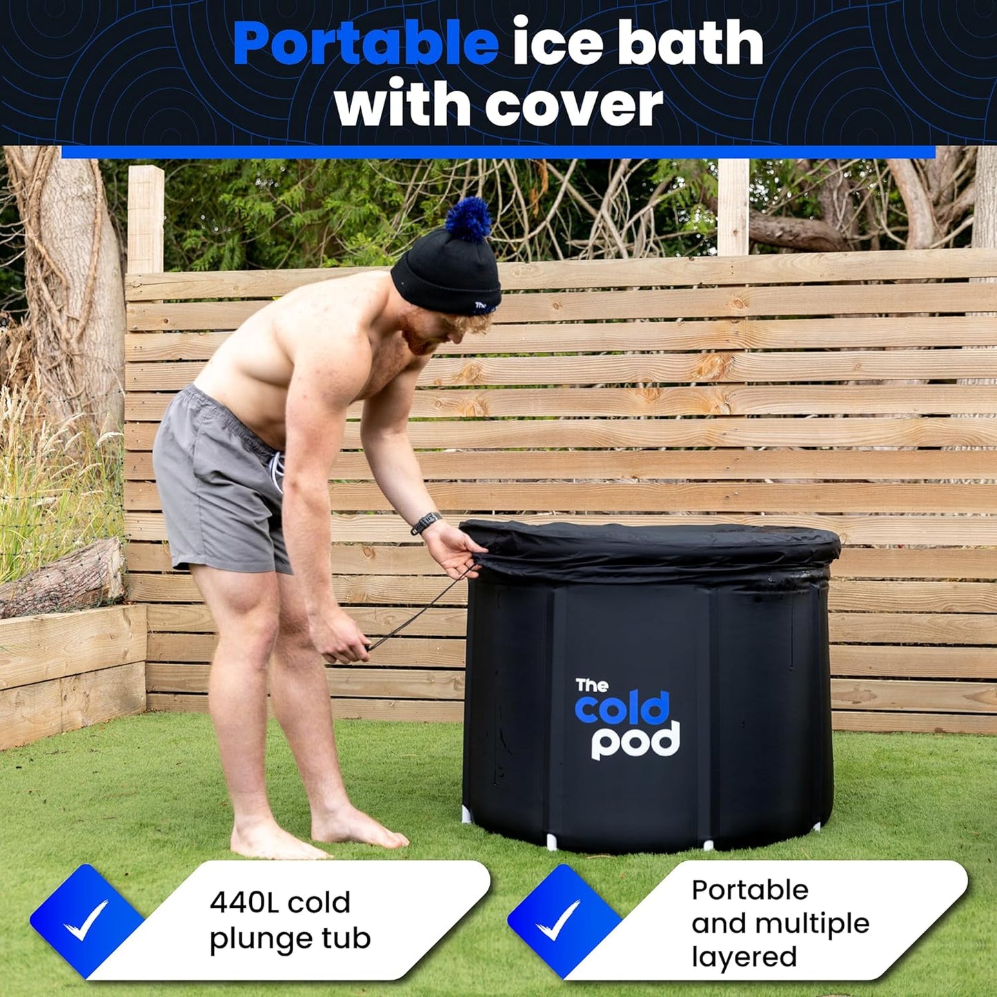 The Cold Pod La bañera de hielo Cold Pod para deportistas XL 116 galones