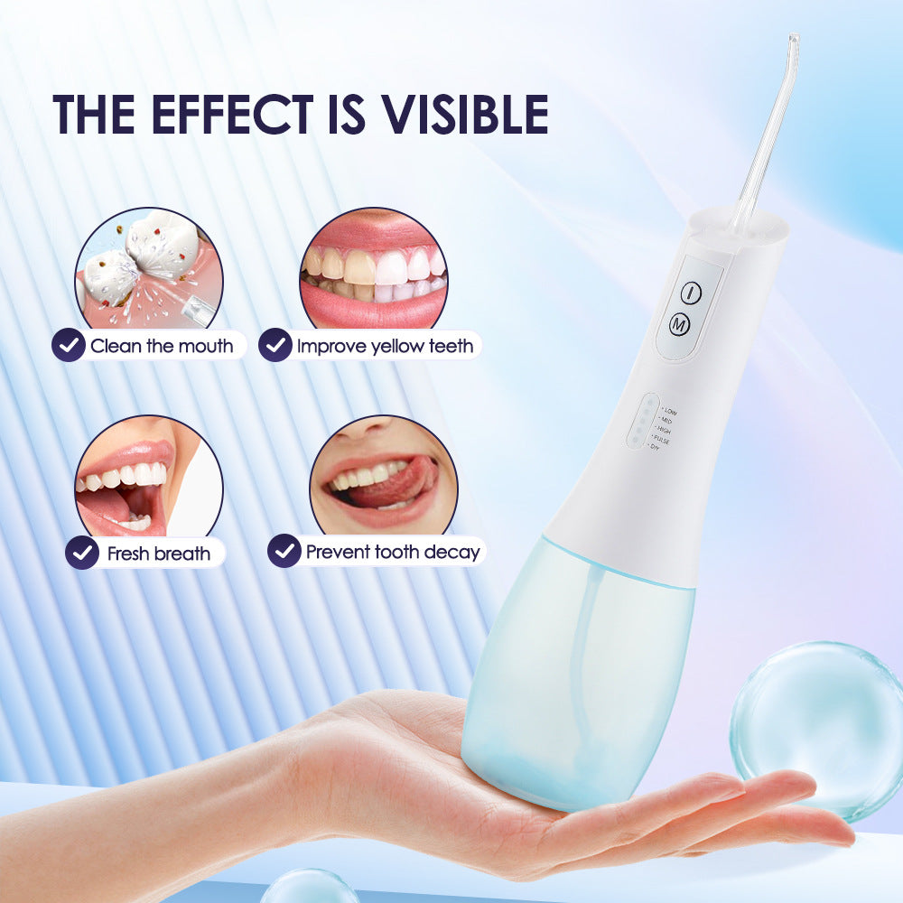 Cordless Water Flosser For Teeth, 360°Rotation Oral Irrigator with 5 Modes & 5 Jet Tips Cleaner, IPX7 Waterproof, 400ML Large capacity,USB Rechargeable for Travel