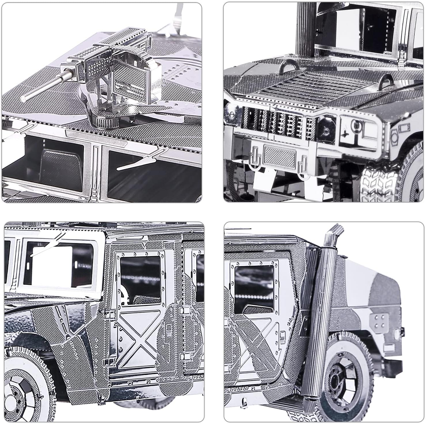 Piececool 3D Metal Puzzle Car Model Kits, American Hummer H1 Military Vehicle Models Kit, 78Pcs