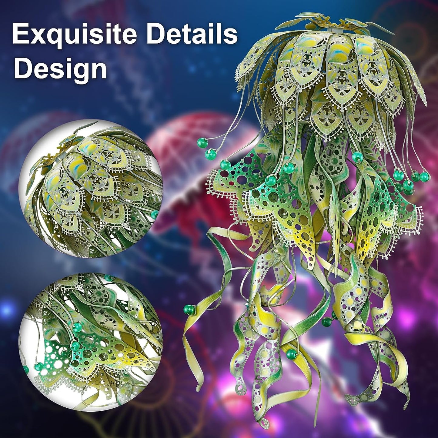 Piececool 3D Metal Puzzles for Adults - Marine Organism Jellyfish Night Light