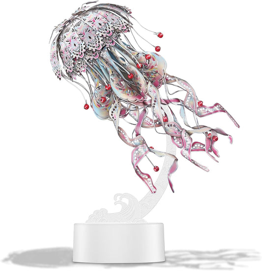 Piececool Jellyfish 3D Metal Puzzles for Adult, Marine Organism Night Light